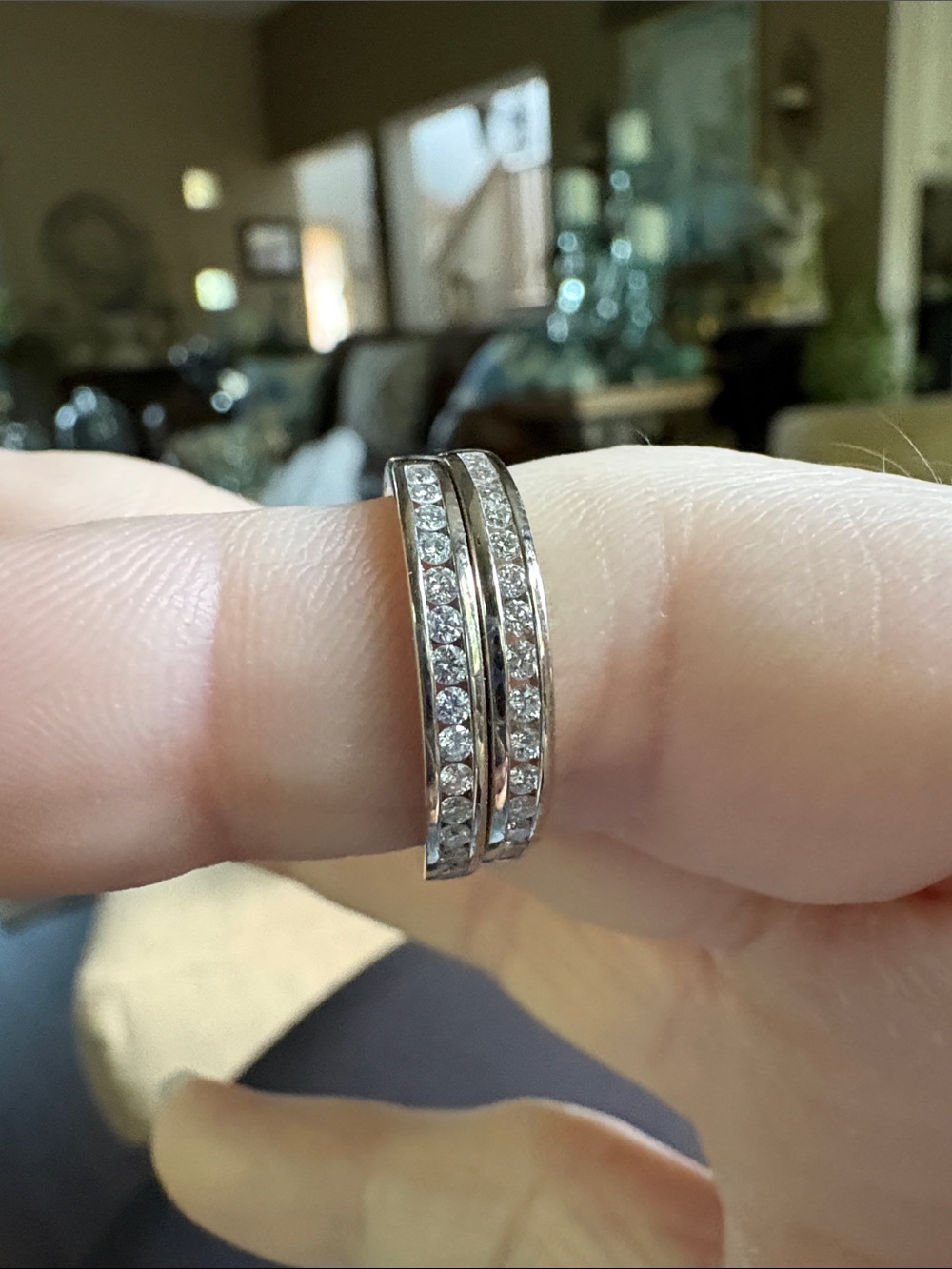 14 kt. White Gold Channel Set Natural, Earth Mined Diamond Rings